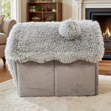 Plush Pet House with Detachable Cushion – Cozy, Warm, and Stylish Indoor Cat or Small Dog Bed – Soft Faux Fur Hideaway with Doorway – Perfect for Year-Round Comfort and Relaxation (L, Grey)