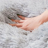 Plush Pet House with Detachable Cushion – Cozy, Warm, and Stylish Indoor Cat or Small Dog Bed – Soft Faux Fur Hideaway with Doorway – Perfect for Year-Round Comfort and Relaxation (S, Grey)