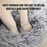 Plush Pet Nest Soft Donut Cat Bed – Cozy Round Couch for Cats and Small Dogs, Comfortable Sleeping Spot for Warmth and Deep Sleep, Suitable for Indoor Home Use (L, White)