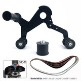 Angle Grinder Belt Sander Attachment Metal Bracket with Three Roller Support for Pipe Tube 360 Degree Sanding Polishing Woodworking Metalworking (Round Tube Sander (M14))