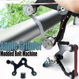 Angle Grinder Belt Sander Attachment Metal Bracket with Three Roller Support for Pipe Tube 360 Degree Sanding Polishing Woodworking Metalworking (Round Tube Sander (US Thread))