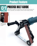 Angle Grinder Belt Sander Attachment Metal Bracket with Three Roller Support for Pipe Tube 360 Degree Sanding Polishing Woodworking Metalworking (Round Tube Sander (US Thread))