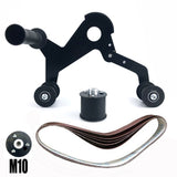 Angle Grinder Belt Sander Attachment Metal Bracket with Three Roller Support for Pipe Tube 360 Degree Sanding Polishing Woodworking Metalworking (Round Tube Sander (US Thread))