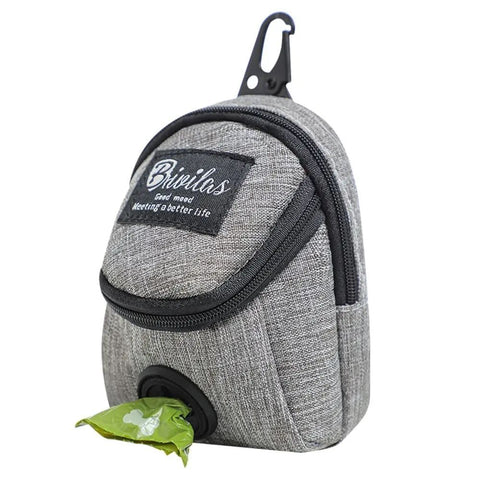 Compact mini backpack dog waste bag holder keeps your hands free during walks and training. Clips to leash or harness, stores rolls of bags plus small treats. Say goodbye to messy pockets. (Grey) In Australia - Darrahopens