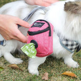 Compact mini backpack dog waste bag holder keeps your hands free during walks and training. Clips to leash or harness, stores rolls of bags plus small treats. Say goodbye to messy pockets. (Grey)