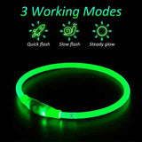 USB Rechargeable LED Glow Pet Collar, Soft Silicone Night Safety Dog & Cat Collar with 6 Colors, 3 Modes, Adjustable Length for Small, Medium, Large Pets, Ideal for Evening Walks and Outdoor Visibility (S, Pink) In Australia - Darrahopens