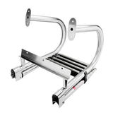 Foldable Four-Step Boat Ladder with Safety Handrail, Marine-Grade Stainless Steel Boarding Ladder for Yachts and Boats, Space-Saving Telescoping Design for Easy Onboard Access and Docking (4-Step)