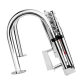 Foldable Four-Step Boat Ladder with Safety Handrail, Marine-Grade Stainless Steel Boarding Ladder for Yachts and Boats, Space-Saving Telescoping Design for Easy Onboard Access and Docking (4-Step)