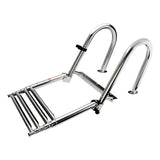 Foldable Four-Step Boat Ladder with Safety Handrail, Marine-Grade Stainless Steel Boarding Ladder for Yachts and Boats, Space-Saving Telescoping Design for Easy Onboard Access and Docking (4-Step)