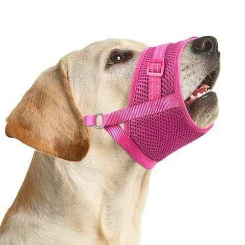 Soft Breathable Mesh Dog Muzzle for Small Medium Large Dogs, Adjustable Anti-Biting Barking Chewing Muzzle for Walking, Training, and Grooming (M, Pink) In Australia - Darrahopens