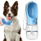 Portable Pet Water Bottle for Outdoor Walks, Travel, and Hiking – Leak-Proof Dog Water Dispenser with Bowl, Easy One-Hand Operation for Dogs, Cats, and Small Pets (350ML（21.5*7cm）, Blue) In Australia - Darrahopens