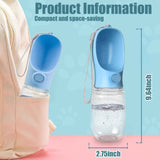 Portable Pet Water Bottle for Outdoor Walks, Travel, and Hiking – Leak-Proof Dog Water Dispenser with Bowl, Easy One-Hand Operation for Dogs, Cats, and Small Pets (350ML（21.5*7cm）, Blue) In Australia - Darrahopens