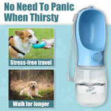 Portable Pet Water Bottle for Outdoor Walks, Travel, and Hiking – Leak-Proof Dog Water Dispenser with Bowl, Easy One-Hand Operation for Dogs, Cats, and Small Pets (350ML（21.5*7cm）, Blue) In Australia - Darrahopens