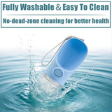 Portable Pet Water Bottle for Outdoor Walks, Travel, and Hiking – Leak-Proof Dog Water Dispenser with Bowl, Easy One-Hand Operation for Dogs, Cats, and Small Pets (350ML（21.5*7cm）, Blue)