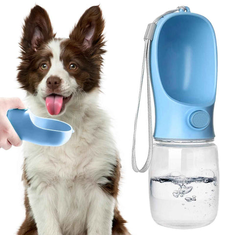Portable Pet Water Bottle for Outdoor Walks, Travel, and Hiking – Leak-Proof Dog Water Dispenser with Bowl, Easy One-Hand Operation for Dogs, Cats, and Small Pets (450ML（25*7cm）, Pink) In Australia - Darrahopens