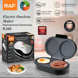 Electric Omelette Maker with Dual Non-Stick Cooking Plates, 850W Double-Sided Heating for Quick Breakfast Eggs, Patties, and Mini Pancakes in Home Kitchens (Black) In Australia - Darrahopens