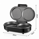 Electric Omelette Maker with Dual Non-Stick Cooking Plates, 850W Double-Sided Heating for Quick Breakfast Eggs, Patties, and Mini Pancakes in Home Kitchens (Black) In Australia - Darrahopens