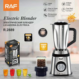 2-in-1 Electric Blender and Grinder with Stainless Steel Body, 1.5L Mixing Pitcher and Detachable Glass Mill for Juices, Smoothies, Coffee Beans, and Dry Ingredients – Compact Countertop Design with Ergonomic Handle for Everyday Home Kitchen Use (Silver)