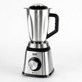 2-in-1 Electric Blender and Grinder with Stainless Steel Body, 1.5L Mixing Pitcher and Detachable Glass Mill for Juices, Smoothies, Coffee Beans, and Dry Ingredients – Compact Countertop Design with Ergonomic Handle for Everyday Home Kitchen Use (Silver)