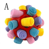 Interactive Snuffle Ball Dog Toy for Mental Stimulation and Foraging – Plush Fabric Strips in a Durable Hollow Ball for Hiding Treats, Encouraging Natural Sniffing Instincts, and Keeping Your Pup Busy (B)