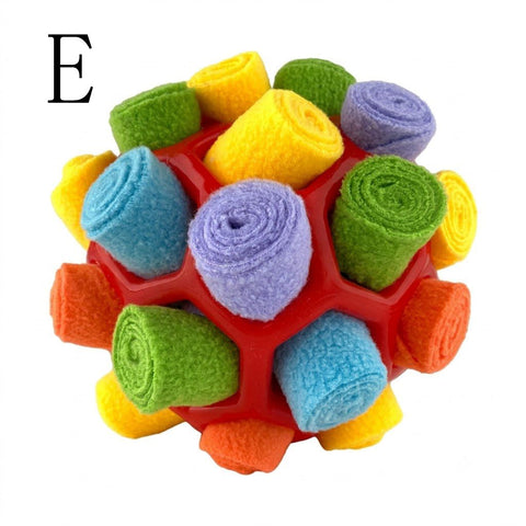Interactive Snuffle Ball Dog Toy for Mental Stimulation and Foraging – Plush Fabric Strips in a Durable Hollow Ball for Hiding Treats, Encouraging Natural Sniffing Instincts, and Keeping Your Pup Busy (E) In Australia - Darrahopens
