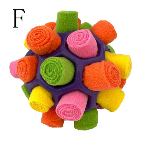 Interactive Snuffle Ball Dog Toy for Mental Stimulation and Foraging – Plush Fabric Strips in a Durable Hollow Ball for Hiding Treats, Encouraging Natural Sniffing Instincts, and Keeping Your Pup Busy (F) In Australia - Darrahopens