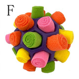 Interactive Snuffle Ball Dog Toy for Mental Stimulation and Foraging – Plush Fabric Strips in a Durable Hollow Ball for Hiding Treats, Encouraging Natural Sniffing Instincts, and Keeping Your Pup Busy (G)