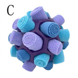 Interactive Snuffle Ball Dog Toy for Mental Stimulation and Foraging – Plush Fabric Strips in a Durable Hollow Ball for Hiding Treats, Encouraging Natural Sniffing Instincts, and Keeping Your Pup Busy (A)