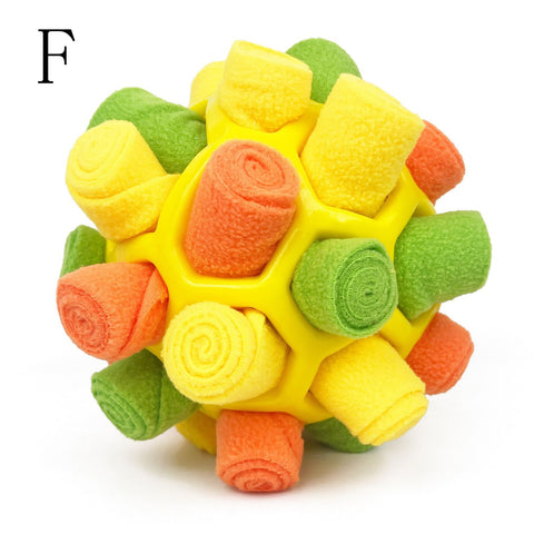 Interactive Snuffle Ball Dog Toy for Mental Stimulation and Foraging – Plush Fabric Strips in a Durable Hollow Ball for Hiding Treats, Encouraging Natural Sniffing Instincts, and Keeping Your Pup Busy (F) In Australia - Darrahopens