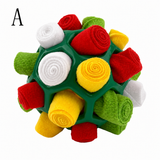 Interactive Snuffle Ball Dog Toy for Mental Stimulation and Foraging – Plush Fabric Strips in a Durable Hollow Ball for Hiding Treats, Encouraging Natural Sniffing Instincts, and Keeping Your Pup Busy (F)