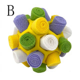 Interactive Snuffle Ball Dog Toy for Mental Stimulation and Foraging – Plush Fabric Strips in a Durable Hollow Ball for Hiding Treats, Encouraging Natural Sniffing Instincts, and Keeping Your Pup Busy (B) In Australia - Darrahopens