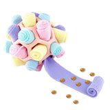 Interactive Snuffle Ball Dog Toy for Mental Stimulation and Foraging – Plush Fabric Strips in a Durable Hollow Ball for Hiding Treats, Encouraging Natural Sniffing Instincts, and Keeping Your Pup Busy (B)