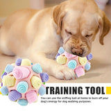 Interactive Snuffle Ball Dog Toy for Mental Stimulation and Foraging – Plush Fabric Strips in a Durable Hollow Ball for Hiding Treats, Encouraging Natural Sniffing Instincts, and Keeping Your Pup Busy (C)