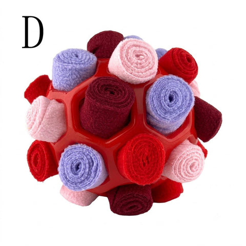Interactive Snuffle Ball Dog Toy for Mental Stimulation and Foraging – Plush Fabric Strips in a Durable Hollow Ball for Hiding Treats, Encouraging Natural Sniffing Instincts, and Keeping Your Pup Busy (D) In Australia - Darrahopens