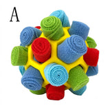 Interactive Snuffle Ball Dog Toy for Mental Stimulation and Foraging – Plush Fabric Strips in a Durable Hollow Ball for Hiding Treats, Encouraging Natural Sniffing Instincts, and Keeping Your Pup Busy (D)