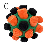 Interactive Snuffle Ball Dog Toy for Mental Stimulation and Foraging – Plush Fabric Strips in a Durable Hollow Ball for Hiding Treats, Encouraging Natural Sniffing Instincts, and Keeping Your Pup Busy (D)