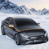 All-Season Car Front Cover Shield for Sedans – Windproof, Snowproof & Sunproof Protection with Magnetic Fixation, Full Coverage for Windshield, Side Windows, and Hood, Ideal for Outdoor Parking (Green1)