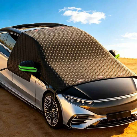All-Season Car Front Cover Shield for Sedans – Windproof, Snowproof & Sunproof Protection with Magnetic Fixation, Full Coverage for Windshield, Side Windows, and Hood, Ideal for Outdoor Parking (Green2) In Australia - Darrahopens