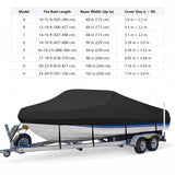 420D/600D Marine Grade Oxford Boat Cover with UV and Waterproof PU Coating, Heavy Duty V-Hull Protection for Docking and Trailer Transport, All-Weather Dust and Sun Shield (Grey 600D Oxford, B)