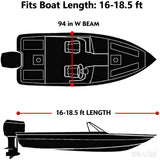 420D/600D Marine Grade Oxford Boat Cover with UV and Waterproof PU Coating, Heavy Duty V-Hull Protection for Docking and Trailer Transport, All-Weather Dust and Sun Shield (Grey 600D Oxford, B)