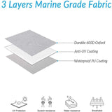420D/600D Marine Grade Oxford Boat Cover with UV and Waterproof PU Coating, Heavy Duty V-Hull Protection for Docking and Trailer Transport, All-Weather Dust and Sun Shield (Grey 600D Oxford, B)