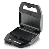 6-in-1 Multifunctional Sandwich Maker with Interchangeable Non-Stick Plates for Waffles, Paninis, Donuts, Madeleines and Cartoon Snacks, Compact Countertop Appliance for Quick Family Meals (Silver)