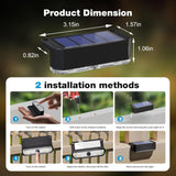 Solar Powered Outdoor Fence Light, Warm White Decorative Garden Rail Light with Auto On/Off, Easy Installation for Patio, Deck, and Yard Illumination (2PCS, WarmLight)