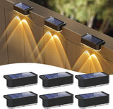 Solar Powered Outdoor Fence Light, Warm White Decorative Garden Rail Light with Auto On/Off, Easy Installation for Patio, Deck, and Yard Illumination (2PCS, WhiteLight)