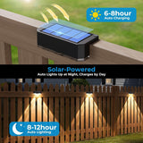 Solar Powered Outdoor Fence Light, Warm White Decorative Garden Rail Light with Auto On/Off, Easy Installation for Patio, Deck, and Yard Illumination (2PCS, WhiteLight)