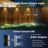 Solar Powered Outdoor Fence Light, Warm White Decorative Garden Rail Light with Auto On/Off, Easy Installation for Patio, Deck, and Yard Illumination (3PCS, WarmLight)