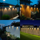 Solar Powered Outdoor Fence Light, Warm White Decorative Garden Rail Light with Auto On/Off, Easy Installation for Patio, Deck, and Yard Illumination (3PCS, WhiteLight)