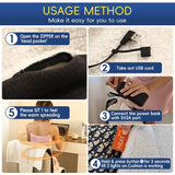 USB-Powered Heated Seat Cushion and Throw Blanket, Soft Flannel Fleece, Fast Heating with 3 Temperature Settings, Portable for Home, Office, Outdoor Use (100×40cm)