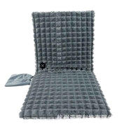 USB-Powered Heated Seat Cushion with Plush Faux Rabbit Fur, Anti-Slip Base, and Foldable Backrest – Ideal for Office Chairs, Car Seats, and Outdoor Camping Chairs in Rock Gray, Cherry Pink, and Fallen Yellow. (90×45×2cm, Grey) In Australia - Darrahopens