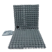 USB-Powered Heated Seat Cushion with Plush Faux Rabbit Fur, Anti-Slip Base, and Foldable Backrest – Ideal for Office Chairs, Car Seats, and Outdoor Camping Chairs in Rock Gray, Cherry Pink, and Fallen Yellow. (45×45×4cm, Pink)